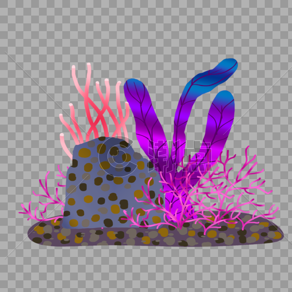 彩色珊瑚水草植物图片素材免费下载