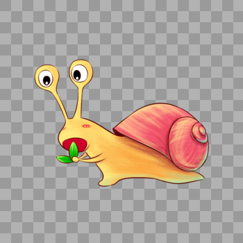小蜗牛吃树叶图片素材免费下载