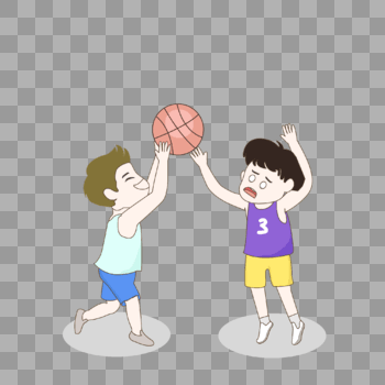打篮球小伙子手绘插画图片素材免费下载