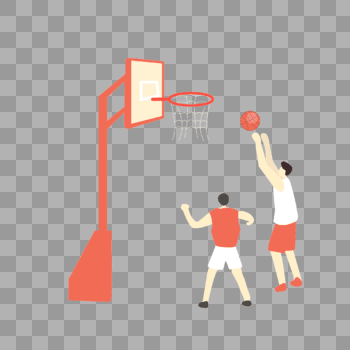 篮球比赛矢量手绘插画图片素材免费下载