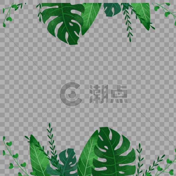 绿叶植物边框图片素材免费下载
