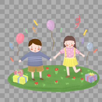 拿气球的小孩图片素材免费下载