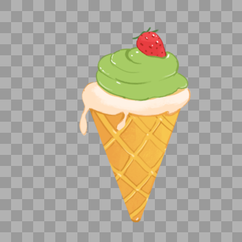 抹茶草莓冰淇淋图片素材免费下载