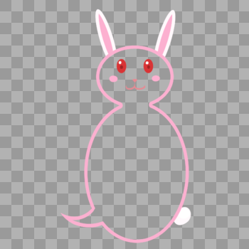 对话框兔粉色底纹边框兔子文字框图片素材免费下载