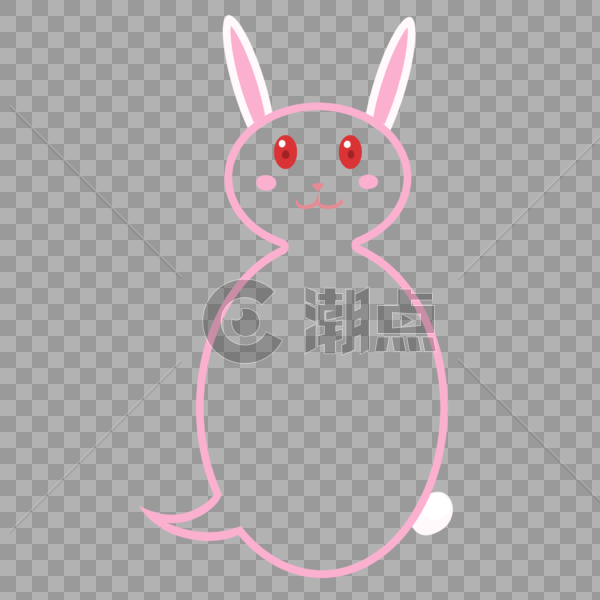 对话框兔粉色底纹边框兔子文字框图片素材免费下载