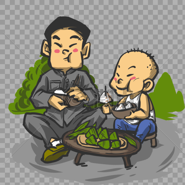 吃粽子的人图片素材免费下载