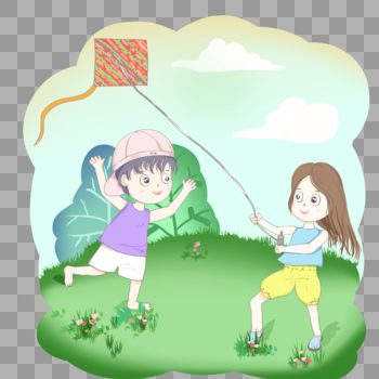 放风筝的孩子图片素材免费下载