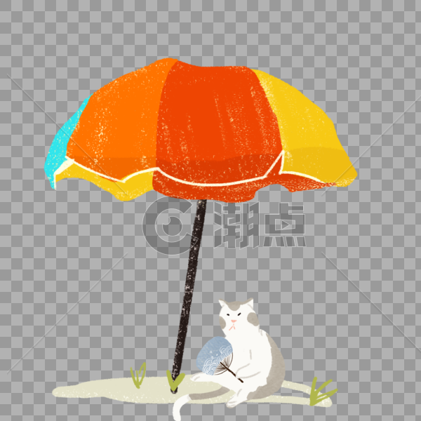 遮阳伞和猫咪图片素材免费下载