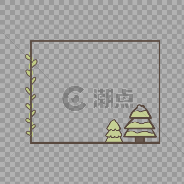松树和藤蔓边框图片素材免费下载