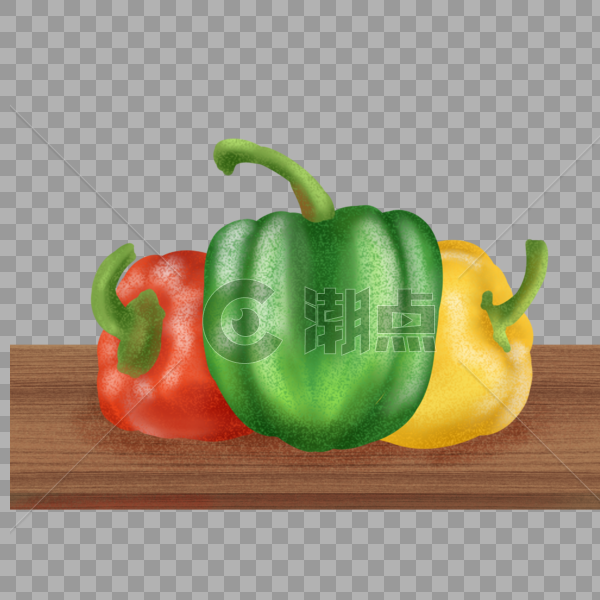 厨房案板家常蔬菜甜椒插画图片素材免费下载