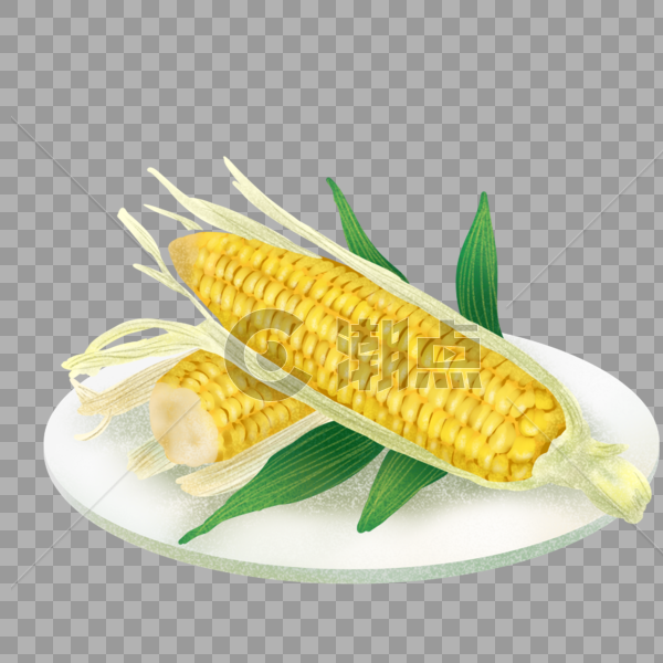 厨房家常有机蔬菜玉米插画图片素材免费下载