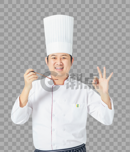 男厨师喝汤图片素材免费下载