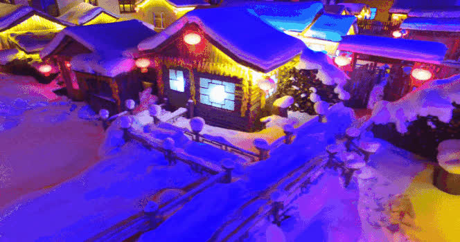 东北雪乡风景GIF图片素材免费下载