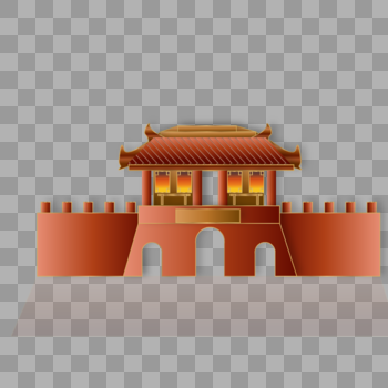 原创扁平化中国古代建筑图片素材免费下载