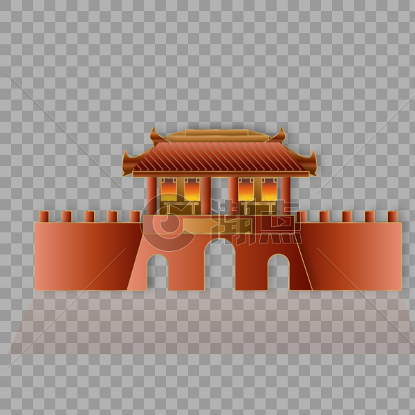 原创扁平化中国古代建筑图片素材免费下载