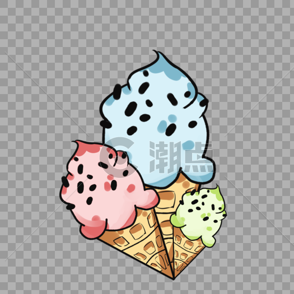 夏日卡通冰淇淋图片素材免费下载