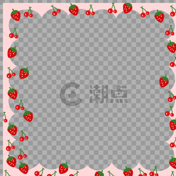 夏日水果草莓樱桃边框装饰图片素材免费下载