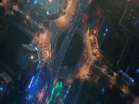 夜景繁华城市GIF图片素材免费下载