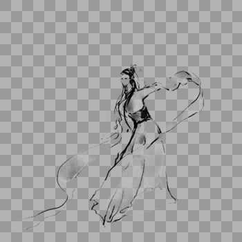 中国风水墨人物舞者图片素材免费下载