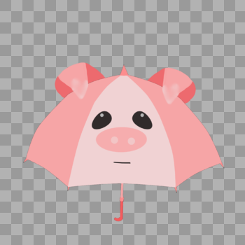 小猪雨伞图片素材免费下载