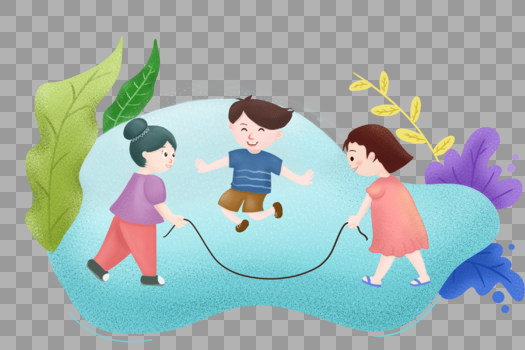 儿童节跳绳的孩子图片素材免费下载