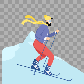 滑雪的留胡子的男生图片素材免费下载