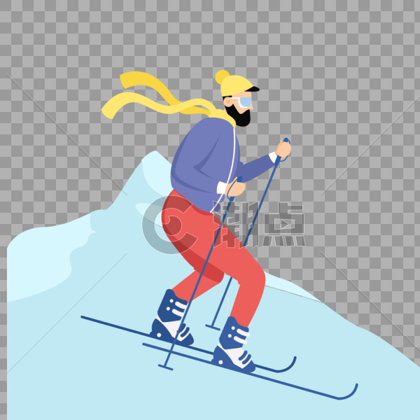 滑雪的留胡子的男生图片素材免费下载