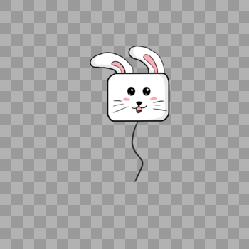 小白兔气球图片素材免费下载