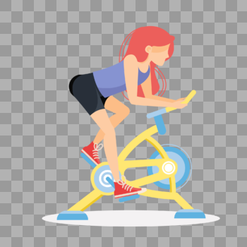 练习动感单车的女生图片素材免费下载