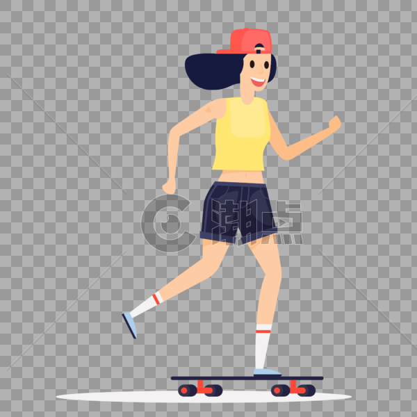 玩滑板的女生图片素材免费下载