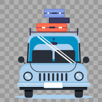 塞满行李的私家车图片素材免费下载