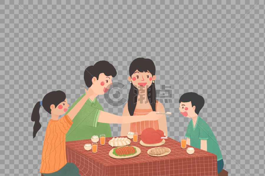 聚餐的一家人图片素材免费下载