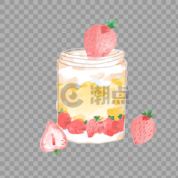 甜美草莓芒果酸奶图片素材免费下载