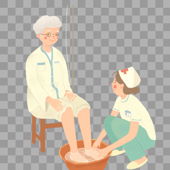 帮老人洗脚的护士图片素材免费下载