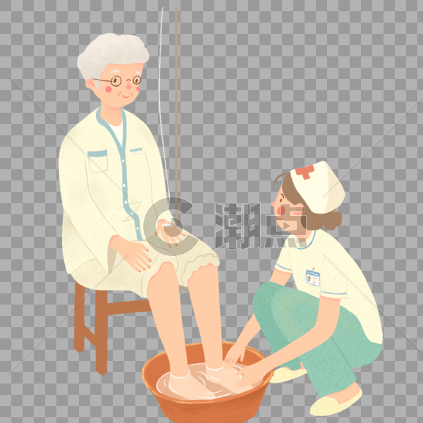 帮老人洗脚的护士图片素材免费下载