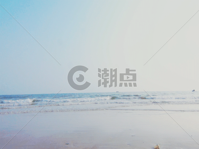 海边女孩拍照玩背影GIF图片素材免费下载
