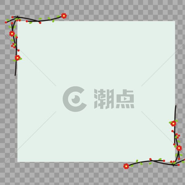 花枝边框图片素材免费下载