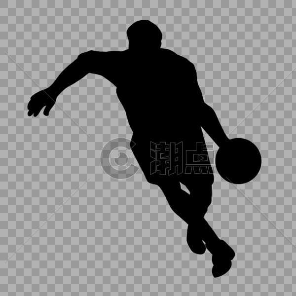 篮球运球剪影图片素材免费下载