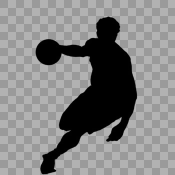 篮球带球剪影图片素材免费下载