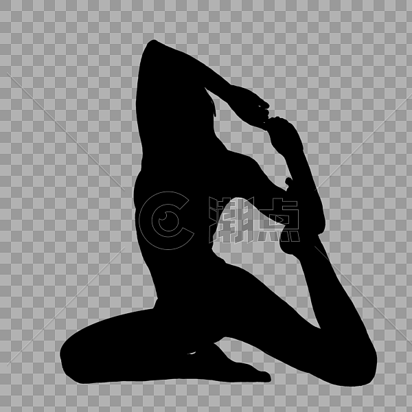 瑜伽运动剪影图片素材免费下载