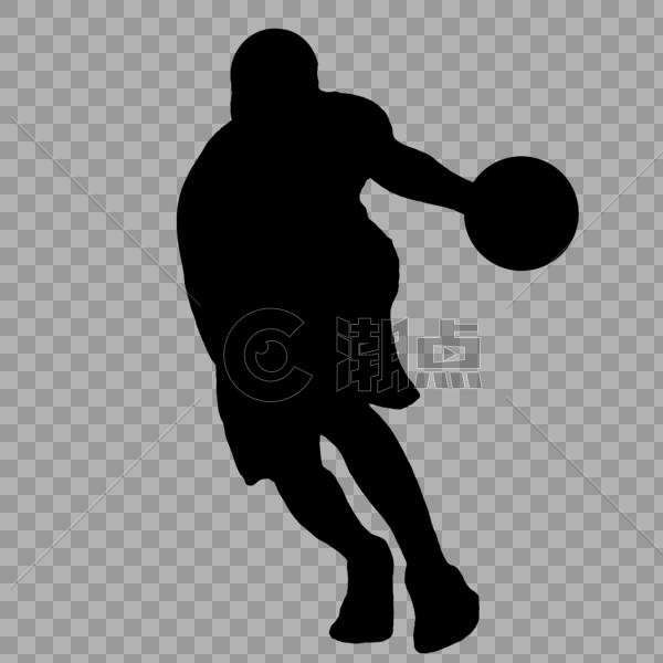 篮球带球运动剪影图片素材免费下载