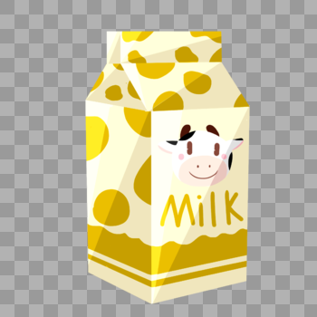 黄色牛奶盒图片素材免费下载