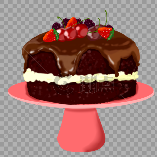 巧克力水果蛋糕图片素材免费下载