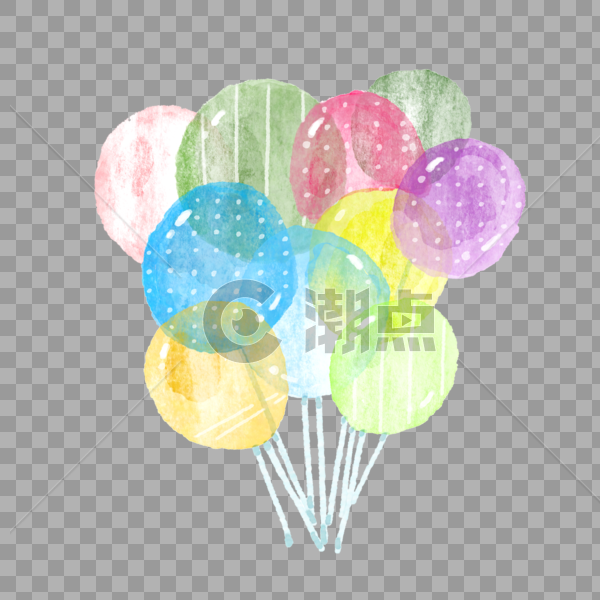透明彩色气球图片素材免费下载