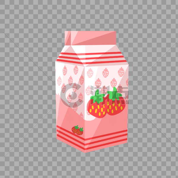 草莓牛奶盒图片素材免费下载