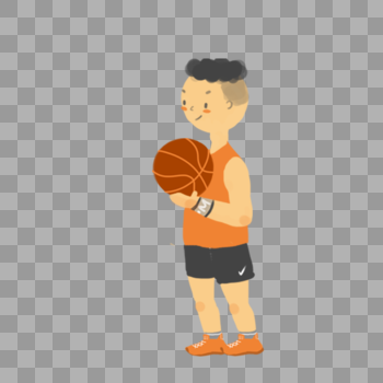 拿着篮球的男孩图片素材免费下载