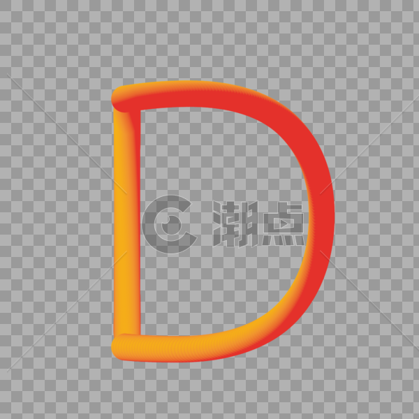 3D风格字母D图片素材免费下载