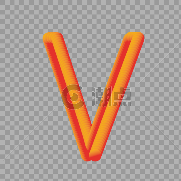 3D风格字母V图片素材免费下载