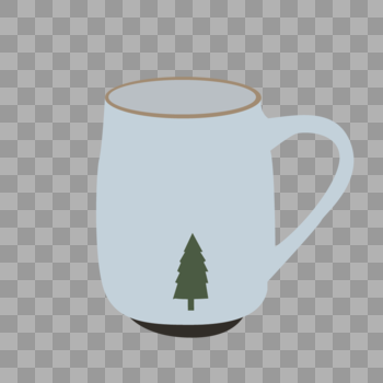 小树图案茶杯图片素材免费下载
