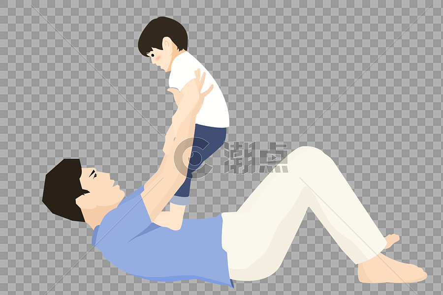 父亲节爸爸举高高儿子插画元素手绘设计元素3000*2000图片素材免费下载-编号522053-潮点视频